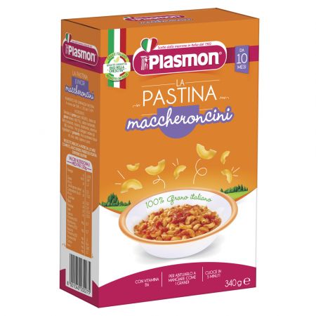 PLASMON PLASMON Těstoviny pšeničné Maccheroncini makaróny 340g, 10m+