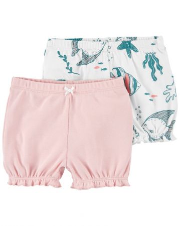 CARTERS CARTER'S Kraťasy Pink Ocean holka 2ks 6m