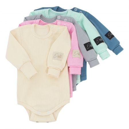 ESITO Rostoucí body žebrované Color vel. 56 - 92 - 86 - 92 / modrá