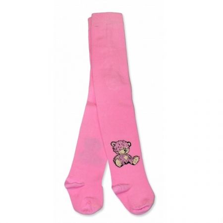 BABY NELLYS bavlněné punčocháče Sweet Teddy/Světle Růžová vel. 92/98