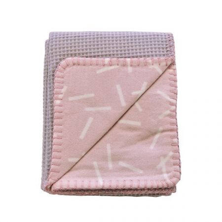 LODGER deka DREAMER FLANNEL/HONEYCOMB 110x140cm Blush