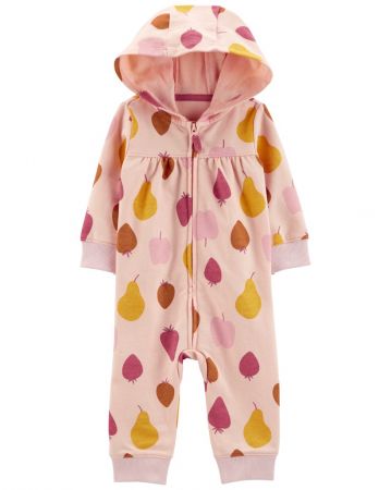 CARTERS CARTER'S Overal bez nožiček s kapucí Pink Fruit holka NB/ vel. 56