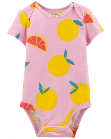 CARTERS CARTER'S Body krátký rukáv Purple Lemon holka 24m