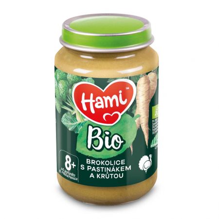 HAMI HAMI Příkrm masozeleninový Brokolice s pastinákem a krůtou BIO 190 g, 8m+