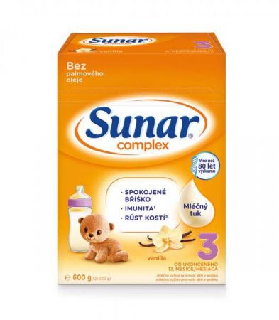 SUNAR SUNAR Complex 3 Mléko batolecí Vanilka 600 g