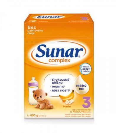 SUNAR SUNAR Complex 3 Mléko batolecí Banán 600 g