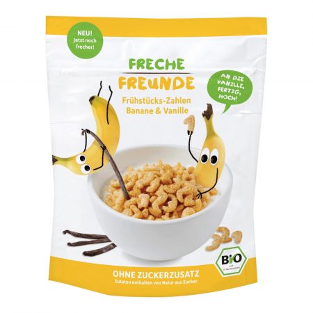 FRECHEFREUN FRECHE FREUNDE BIO Cereálie křupavá čísla Banán a vanilka 125 g, 12m+