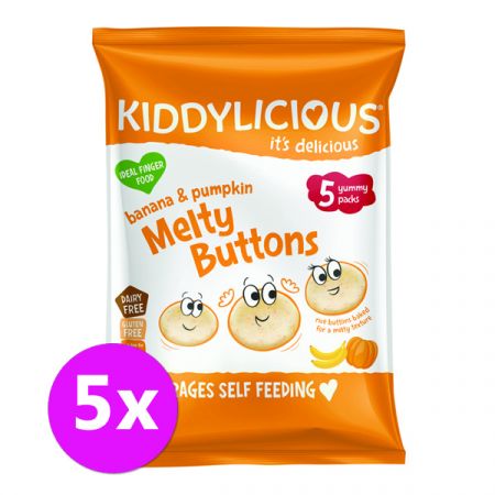 KIDDYLICIOUS 5x KIDDYLICIOUS Knoflíčky ovocno-zeleninové Banán s dýní 5x 6g