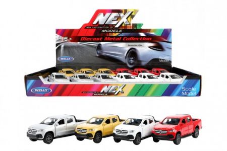 Teddies Auto Welly Mercedes-Benz X-Class kov/plast 12cm 4 barvy na zpětné natažení 12ks v boxu