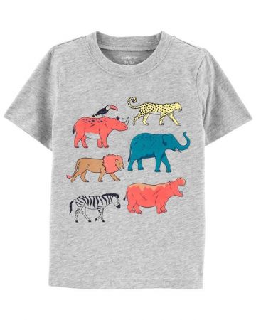 CARTERS CARTER'S Tričko Grey Animals chlapec 12 m, vel. 80