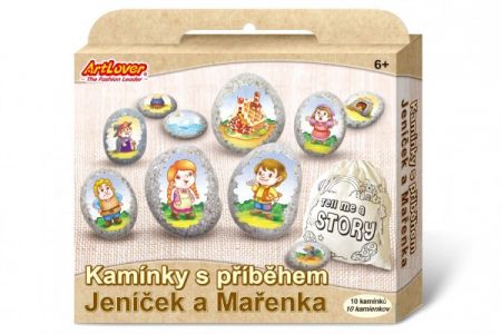 SMT Creatoys Kameny s příběhem se samolepkami Jeníček a Mařenka  kreativní sada  v krabičce 19x16x4cm