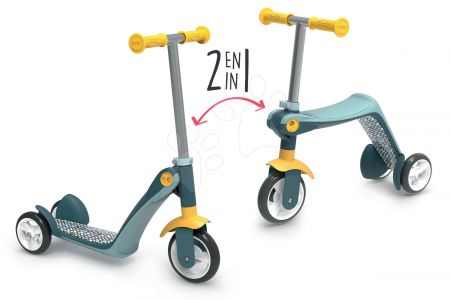 Smoby Koloběžka&odrážedlo Reversible 2v1 Scooter  tříkolová ocelově-šedá výška rukojeti 53/63 cm nosnost 20 kg od 18 měsíců