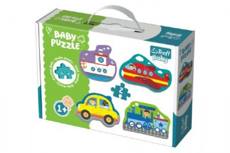 Trefl Puzzle baby Dopravní prostředky 2ks v krabici 27x19x6cm 12m+