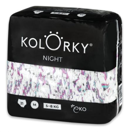 KOLORKY KOLORKY NIGHT Pleny jednorázové eko noční M (5-8 kg) 21 ks