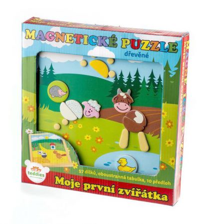 Teddies, Magnetické puzzle dřevěné Moje první zvířátka 57 dílků