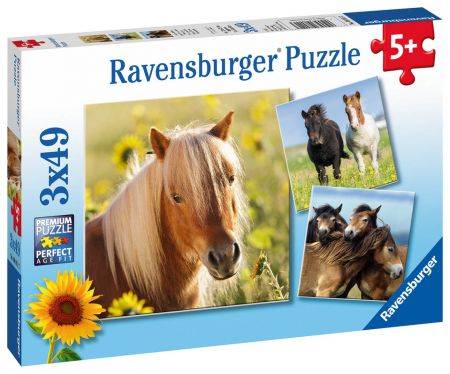 RAVENSBURGER - Koně 3X49 Dílků