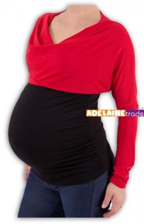Be MaaMaa Těhotenská tunika VODA DUO - červeno-černá, L/XL