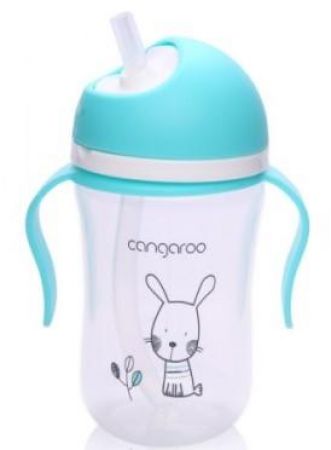 Cangaroo Tréninkový hrneček se slámkou - modrý, 300 ml