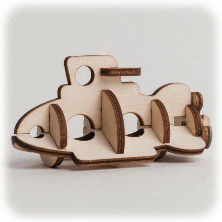 CuteWood Dřevěné 3D puzzle Ponorka