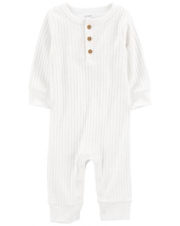 CARTERS CARTER'S Overal bez nožiček White Henley neutrál NB/vel. 56