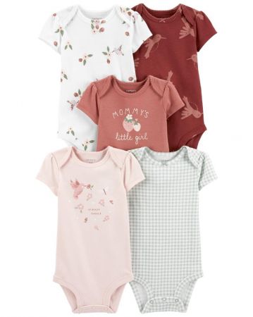 CARTERS CARTER'S Body krátký rukáv Hummingbird holka 5ks NB/vel. 56