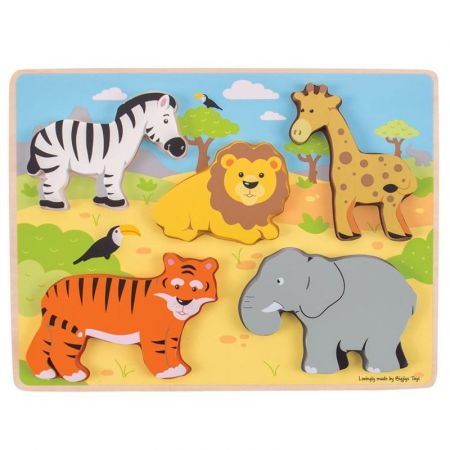 Bigjigs Toys Hrubé vkládací puzzle safari