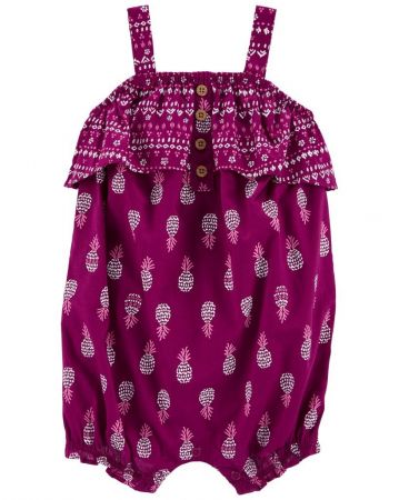 CARTERS CARTER'S Overal letní Purple Pineapple holka 24m