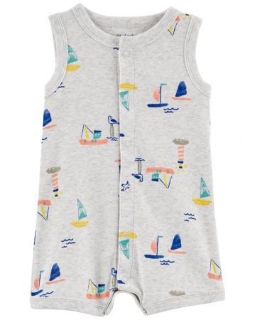 CARTERS CARTER'S Overal letní Grey Boats kluk 6m