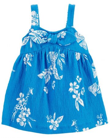 CARTERS CARTER'S Šaty Blue Floral holka 9m