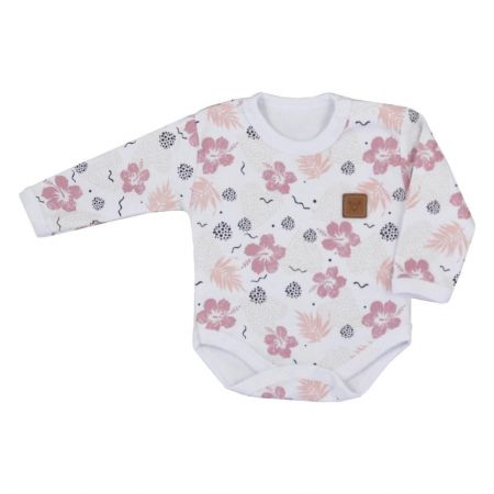 Kojenecké body s dlouhým rukávem Koala Flowers Růžová 74 (6-9m)