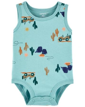 CARTERS CARTER'S Body bez rukávů Blue Jeep kluk 18m