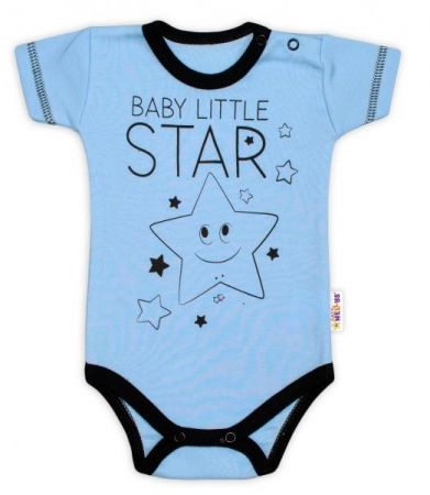 Body krátký rukáv Baby Nellys, Baby Little Star - modré, vel. 80, 80 (9-12m)