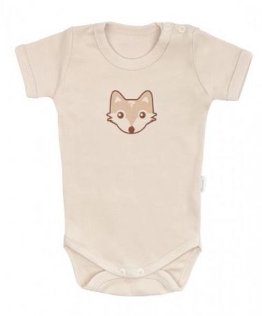 Mamatti Kojenecké body kr. rukáv, Baby Fox - béžová, 68 (3-6m)