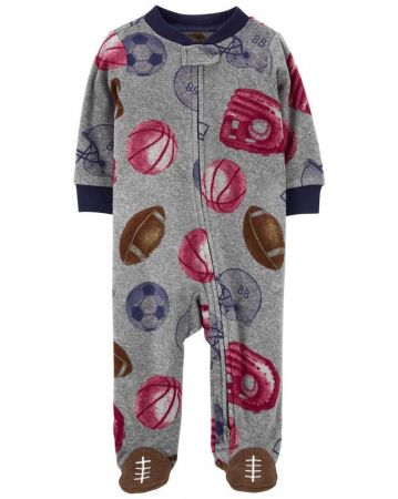 CARTERS CARTER'S Overal na zip fleece Sleep & Play Grey Sports chlapec NB