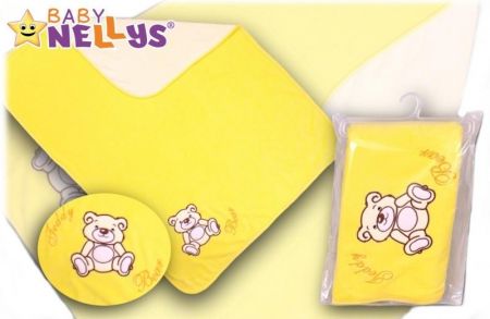 Baby Nellys Deka/dečka froté/velur - Medvídek Teddy Bear - krémová