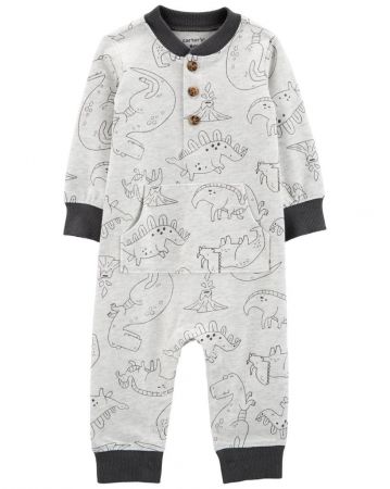 CARTERS CARTER'S Overal bez nožiček Grey Dino chlapec NB/ vel. 56