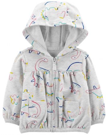 CARTERS CARTER'S Mikina s kapucí Grey Dino holka 6m