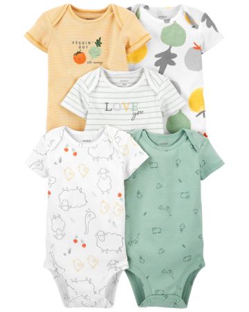 CARTERS CARTER'S Body krátký rukáv Veggies neutrál LBB 5 ks NB, vel. 56