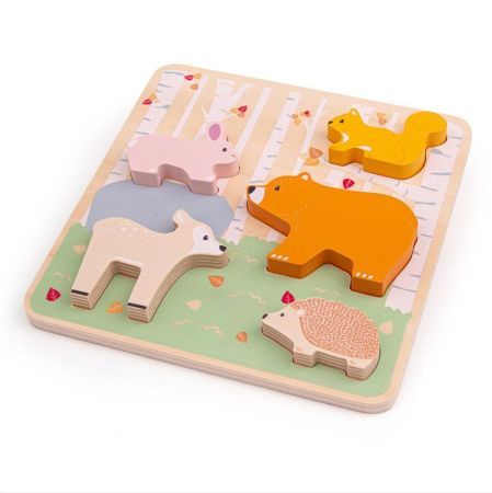 Bigjigs Toys Bigjigs Baby Dřevěné puzzle Woodland