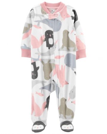 CARTERS CARTER'S Overal na zip fleece Animals dívka 3m