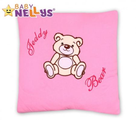 Baby Nellys Polštářek 40x40 Teddy Bear - sv. růžový