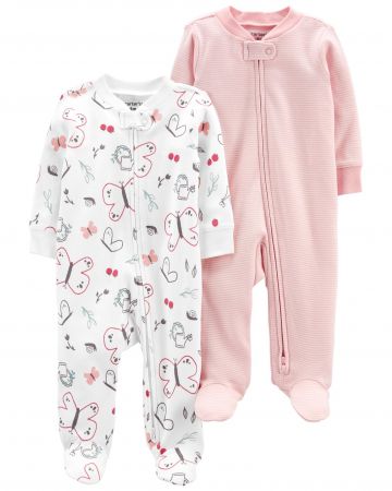 CARTERS CARTER'S Overal na zip Sleep&Plays Pink Garden dívka LBB 2ks PRE, vel. 46