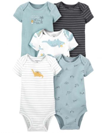 CARTERS CARTER'S Body krátký rukáv Blue Dino chlapec LBB 5ks PRE