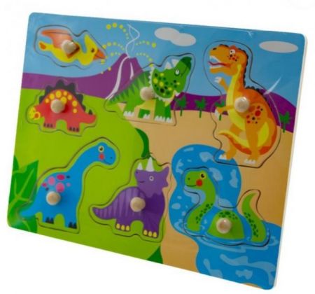 Tulilmi Tulimi Dřevěné zábavné puzzle vkládací - Dinosauři