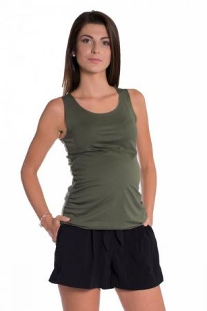 Be MaaMaa Top/tílko nejen pro těhotné - Khaki, vel. L/XL, L/XL