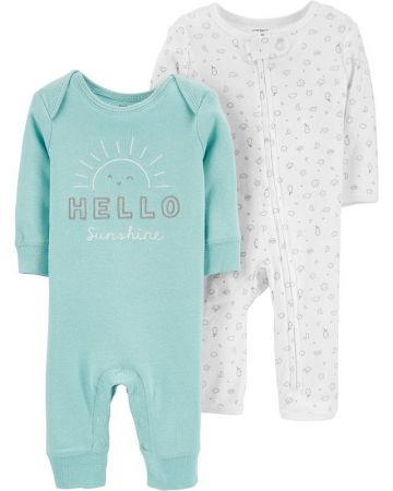 CARTERS CARTER'S Overal bez nožičiek Sunshine neutral LBB 2 ks PRE/vel. 46