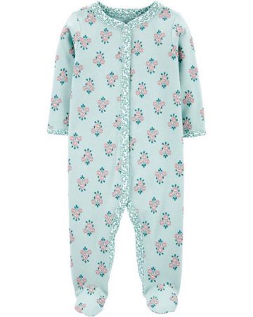 CARTERS CARTER'S Overal zip Floral Mint dívka PRE/vel. 46