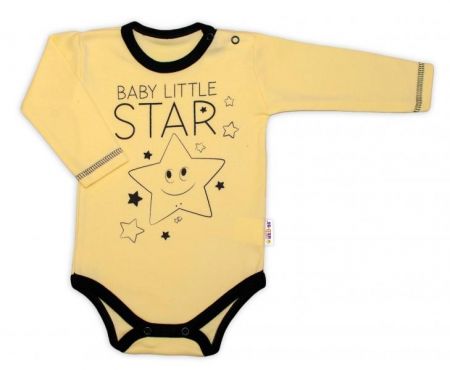 Baby Nellys Body dlouhý rukáv, žluté, Baby Little Star, vel. 86, 86 (12-18m)