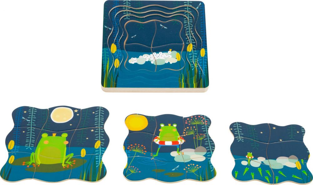 Small foot by Legler Small Foot Vrstvené puzzle princ žabák