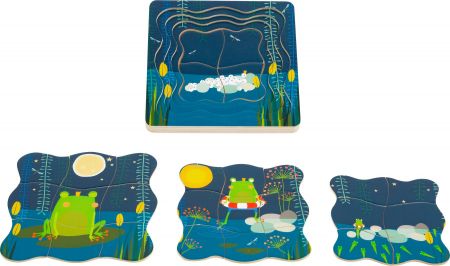 Small foot by Legler Small Foot Vrstvené puzzle princ žabák